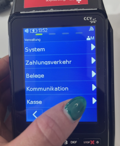 Beheermenu op CCV Mobile-terminal