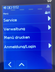 Kassamenù op CCV Mobile-terminal