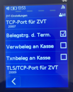 Bonbesturing door terminal activeren, verdere vinkjes verwijderen