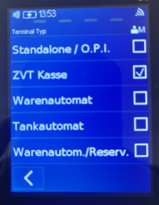 Terminaltype op ZVT instellen